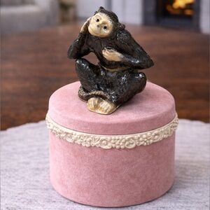Charming Monkey Trinket Box With Austrian Crystals